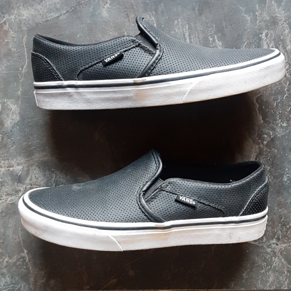 Vans Leather Slip Ons